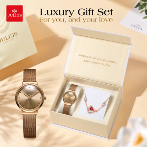 Julius Women Watch Exclusive Pearl Combo | Quartz Leather Stainless Steel Strap Water Resistant Gift For Her